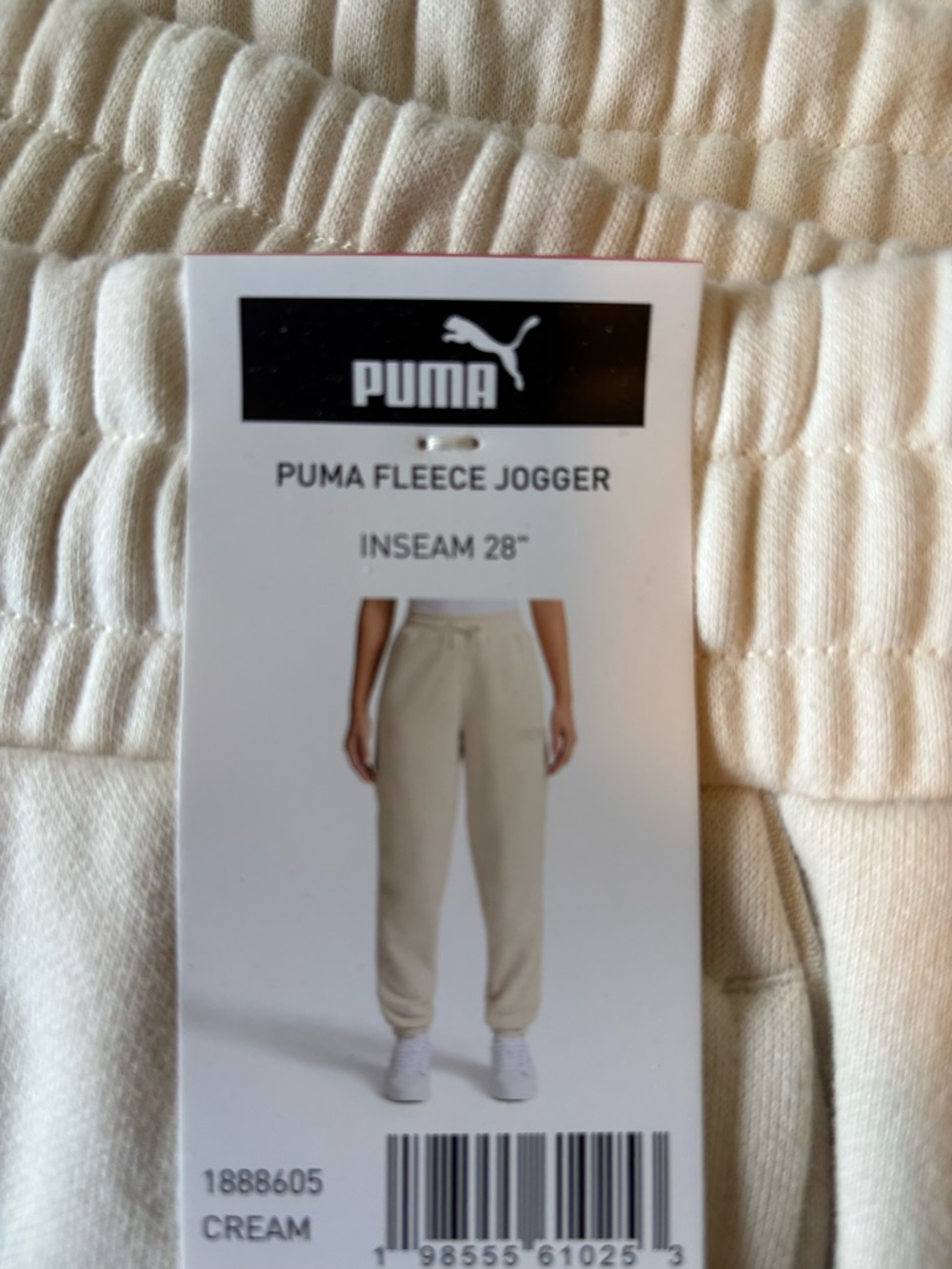 Puma Women's Fleece Joggers - Cream